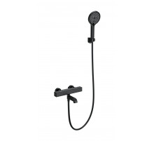 Смеситель для ванны с душем и термостатом WONZON & WOGHAND, Черный матовый (WW-B2016-A1-MB)