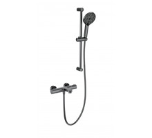 Смеситель для ванны с душевым гарнитуром и термостатом WONZON & WOGHAND, Темный графит (WW-C2018-A-BGG)