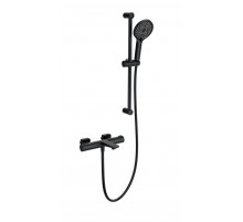 Смеситель для ванны с душевым гарнитуром и термостатом WONZON & WOGHAND, Черный матовый (WW-C2021-A-MB)