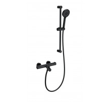 Смеситель для ванны с душевым гарнитуром и термостатом WONZON & WOGHAND, Черный матовый (WW-C2002-A-MB)