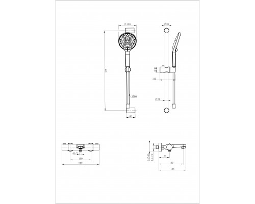 Заказать Смеситель для ванны с душевым гарнитуром и термостатом WONZON & WOGHAND, Хром (WW-C2018-A-CR) в магазине сантехники Santeh-Crystal.ru