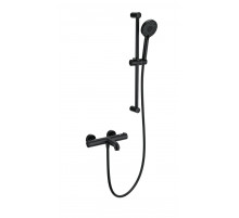 Смеситель для ванны с душевым гарнитуром и термостатом WONZON & WOGHAND, Черный матовый (WW-C2006-A-MB)