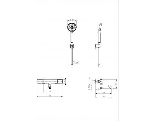 Смеситель для ванны с душем и термостатом WONZON & WOGHAND, Белый матовый (WW-A2006-A1-MW)