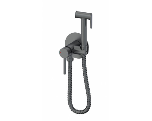 Смеситель с гигиеническим душем встраиваемый WONZON & WOGHAND STICK, Темный графит (WW- 88829902-BGM)
