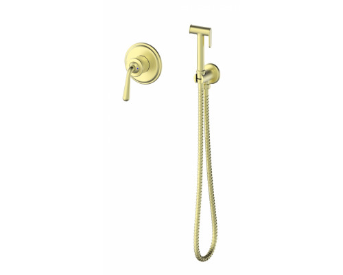 Смеситель с гигиеническим душем встраиваемый WONZON & WOGHAND STEAM, Брашированное золото (WW- 88849008-BG)