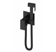 Смеситель с гигиеническим душем встраиваемый WONZON & WOGHAND, Черный матовый (WW-88829903-MB)