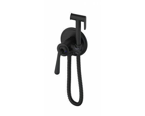 Смеситель с гигиеническим душем встраиваемый WONZON & WOGHAND STEAM, Черный матовый (WW- 88829008-MB)