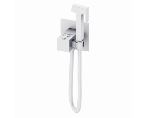 Смеситель с гигиеническим душем и термостатом, встраиваемый WONZON & WOGHAND, Белый матовый (WW-88829910-MW)