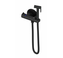 Смеситель с гигиеническим душем и термостатом встраиваемый WONZON & WOGHAND, Черный матовый (WW-88819902-MB)