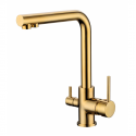 Смеситель для кухни c подключением фильтра питьевой воды RIMERO RM4399GO (Золото)