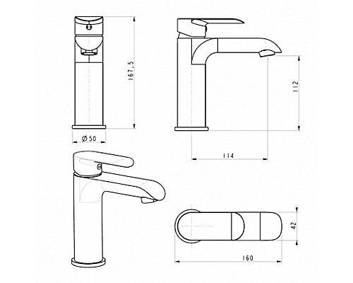 Смеситель для раковины RIMERO RM4050WC (Белый/Хром)