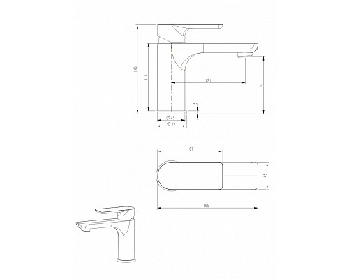 Смеситель для раковины RIMERO RM1060BL (Черный матовый)