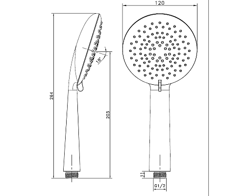 Душевая лейка AltroBagno HS 070802 Cr