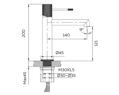 Смеситель для раковины AltroBagno Intento 0132 BiOp
