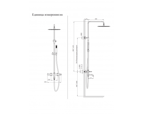 Душевая система AltroBagno Unione 030209 MB