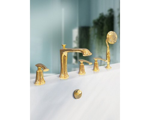 Смеситель на борт ванны с душем AltroBagno Beatrice 020103 Or