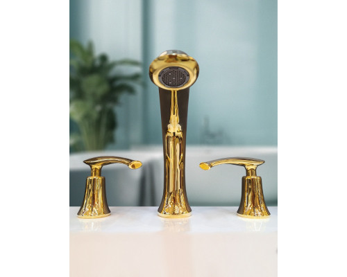 Смеситель на борт ванны с душем AltroBagno Beatrice 020103 Or