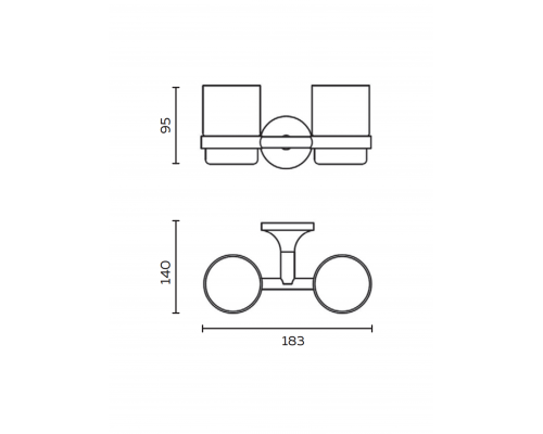 Стакан двойной подвесной AltroBagno Corposo 081702 Gl