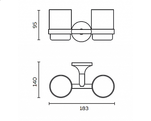 Стакан двойной подвесной AltroBagno Corposo 081702 Or