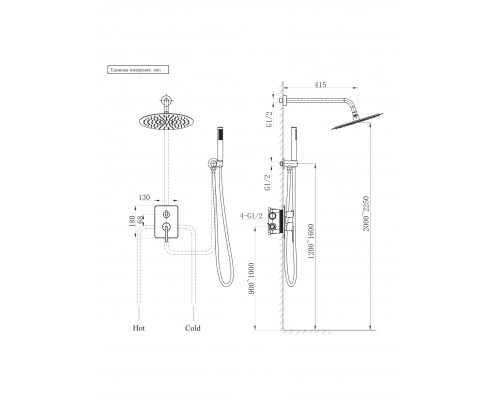 Душевая система AltroBagno Unione 040110 Ni