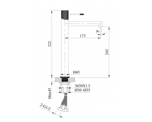Смеситель для раковины AltroBagno Intento 010233 BC