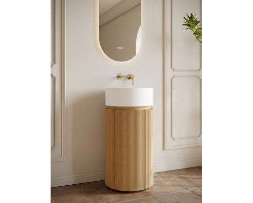 Тумба с раковиной AltroBagno Chia 450 Natural Oak/Matte White