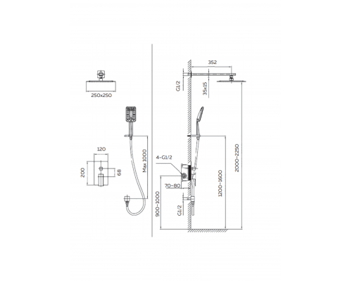 Душевая система AltroBagno Lamberto 040105 MB