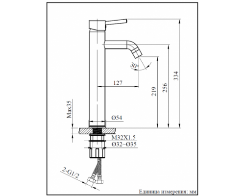 Смеситель для раковины AltroBagno Metropoli 010219 OrSp