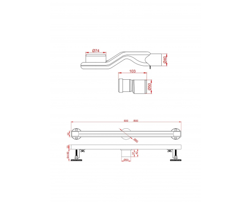 Душевой трап AltroBagno Stella 071226 MB (80)