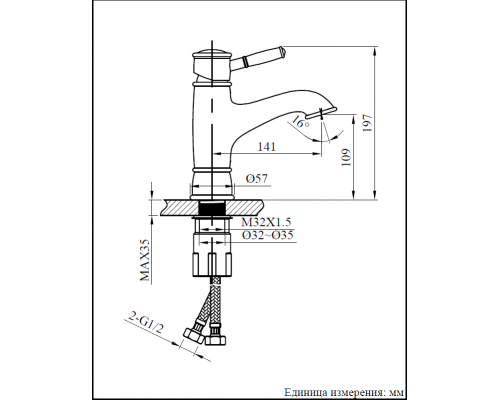 Смеситель для раковины AltroBagno Beatrice Duo 0128 Cr