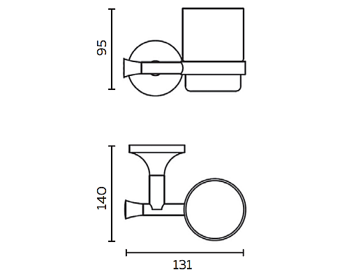 Стакан подвесной AltroBagno Corposo 080205 Or