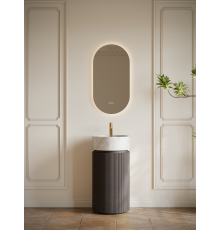 Тумба с раковиной AltroBagno Chia 450 Grey Oak/Cararra White