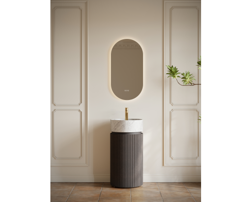 Тумба с раковиной AltroBagno Chia 450 Grey Oak/Cararra White