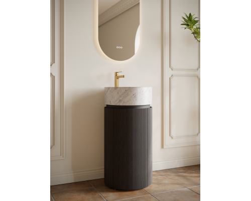 Тумба с раковиной AltroBagno Chia 450 Grey Oak/Cararra White