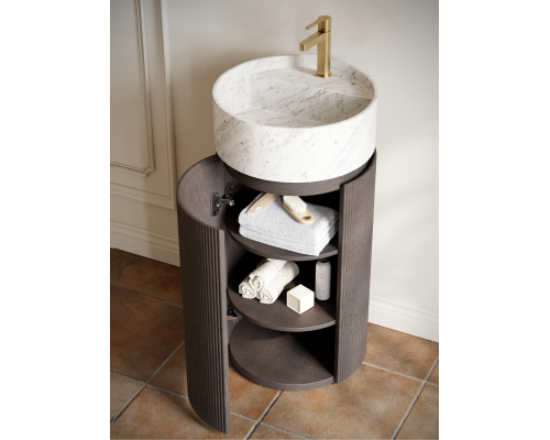 Тумба с раковиной AltroBagno Chia 450 Grey Oak/Cararra White