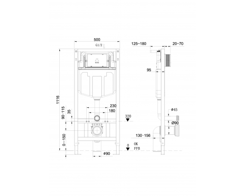 Инсталляция для унитаза AltroBagno PCC 616A