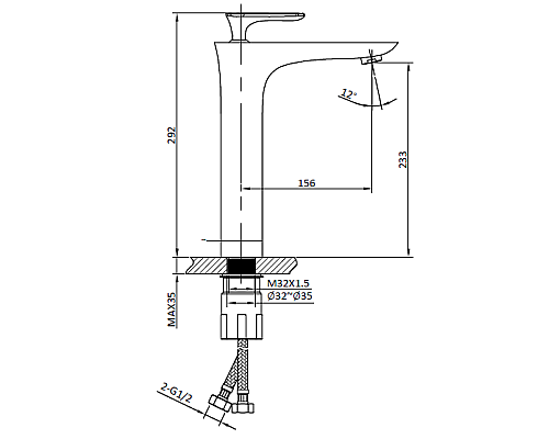 Смеситель для раковины AltroBagno Aperto 010206 Bi Cr