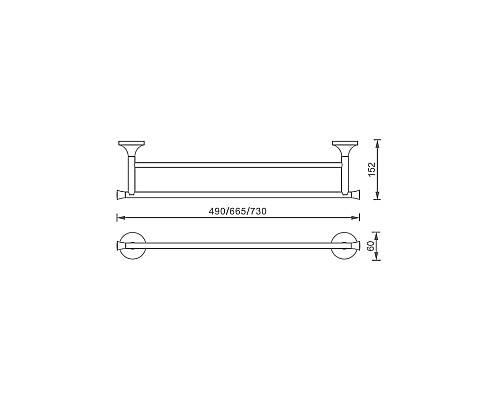 Полотенцедержатель двойной AltroBagno Corposo 081406 Cr