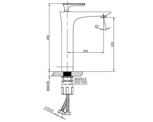 Смеситель для раковины AltroBagno Aperto 010208 NeOp