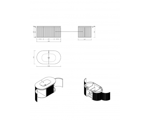 Тумба с раковиной AltroBagno Calenella 1000 Walnut/Grey
