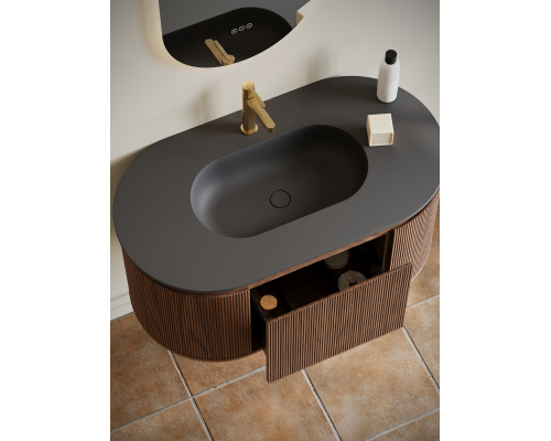 Тумба с раковиной AltroBagno Calenella 1000 Walnut/Grey