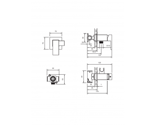 Встраиваемый гигиенический душ AltroBagno BM 060121 GM