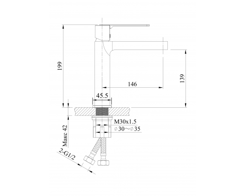 Смеситель для раковины AltroBagno Unione 0146 BG