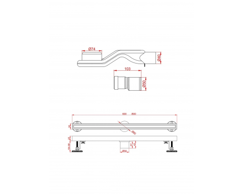 Душевой трап под плитку AltroBagno Supremo 071231 BC (60)