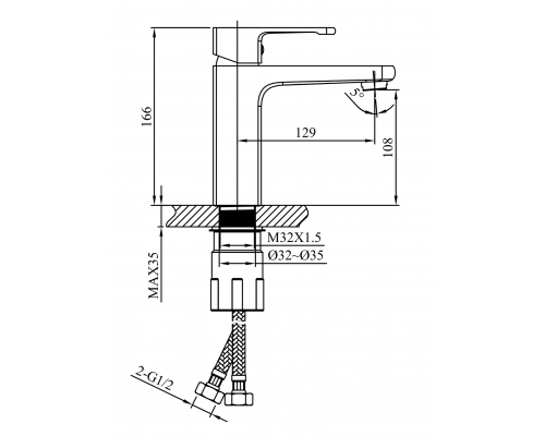 Смеситель для раковины AltroBagno Lamberto 0139 GM