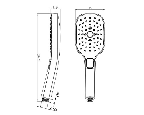 Душевая лейка AltroBagno HS 070801 Cr