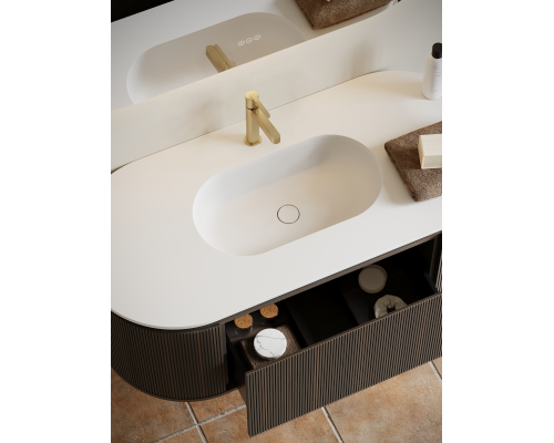 Тумба с раковиной AltroBagno Calenella 1200 Smoked Oak/White