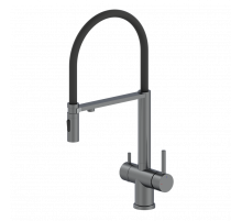 Смеситель для кухни с гибким изливом AltroBagno Flusso 050203 GrMt