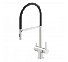 Смеситель для кухни с гибким изливом AltroBagno Flusso 050201 Ni