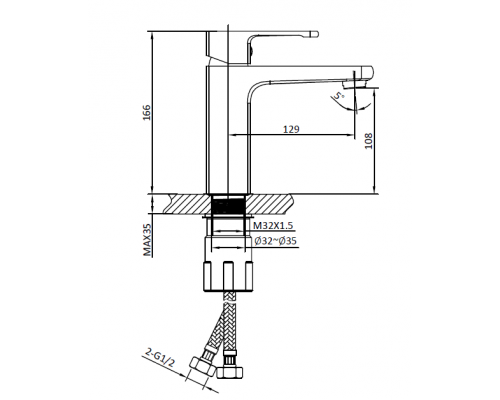 Смеситель для раковины AltroBagno Lamberto 0105 Cr